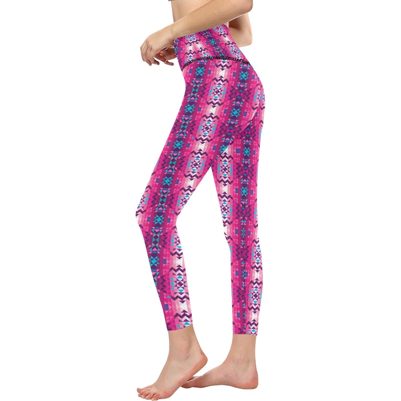 Bright Wave All Over Print High-Waisted Leggings (Model L36) High-Waisted Leggings (L36) e-joyer 