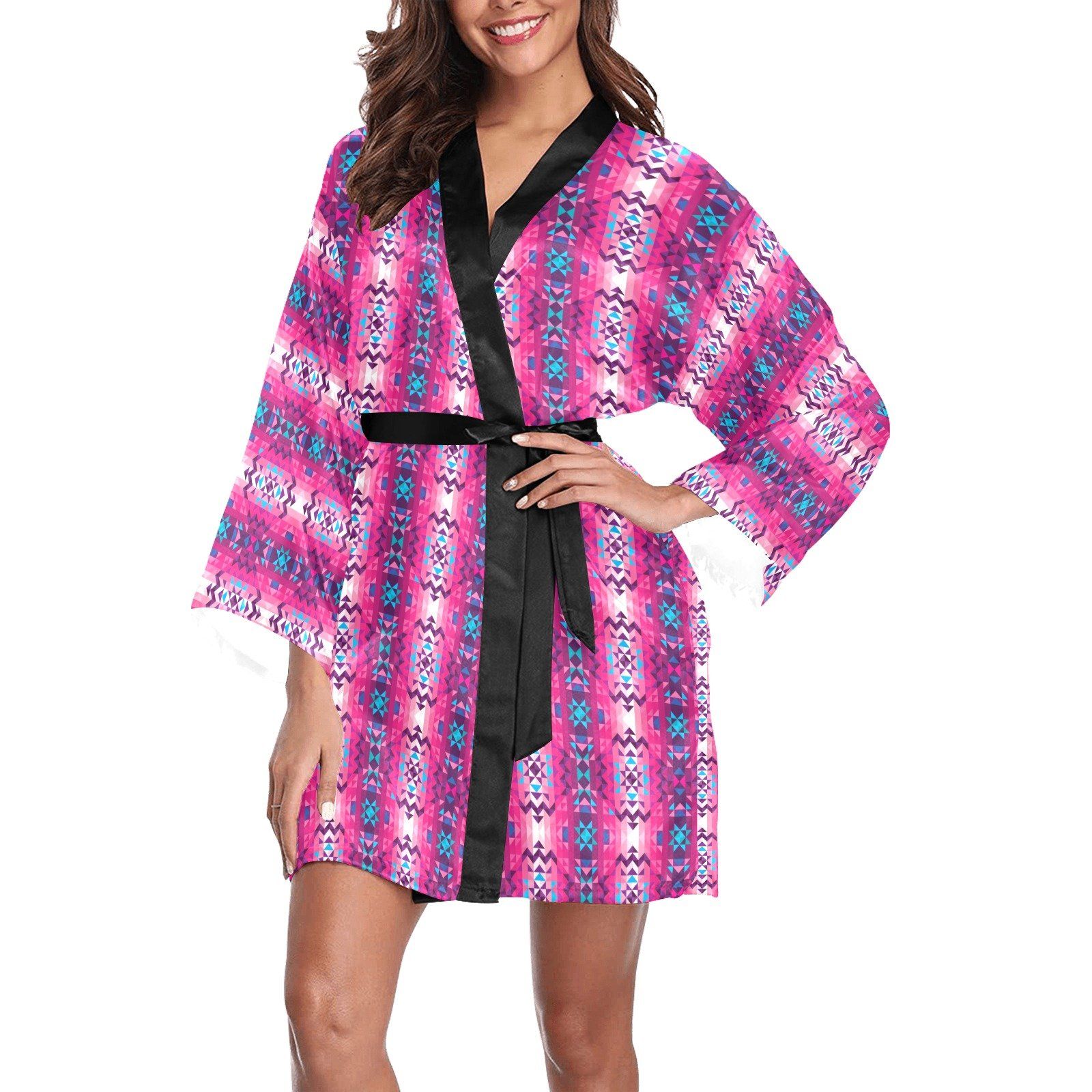 Bright Wave Long Sleeve Kimono Robe Long Sleeve Kimono Robe e-joyer 