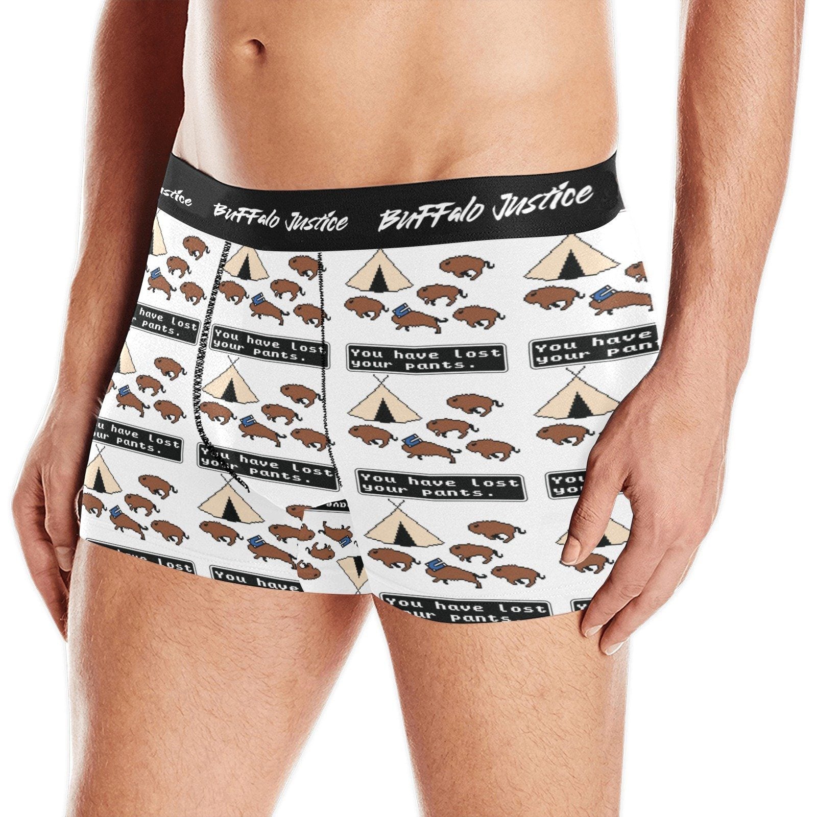 Buffalo Justice Colour Men's Boxer Briefs w/ Custom Waistband (Merged Design) (Model L10) Men's Briefs-Custom Waistband (Merged Design) e-joyer 