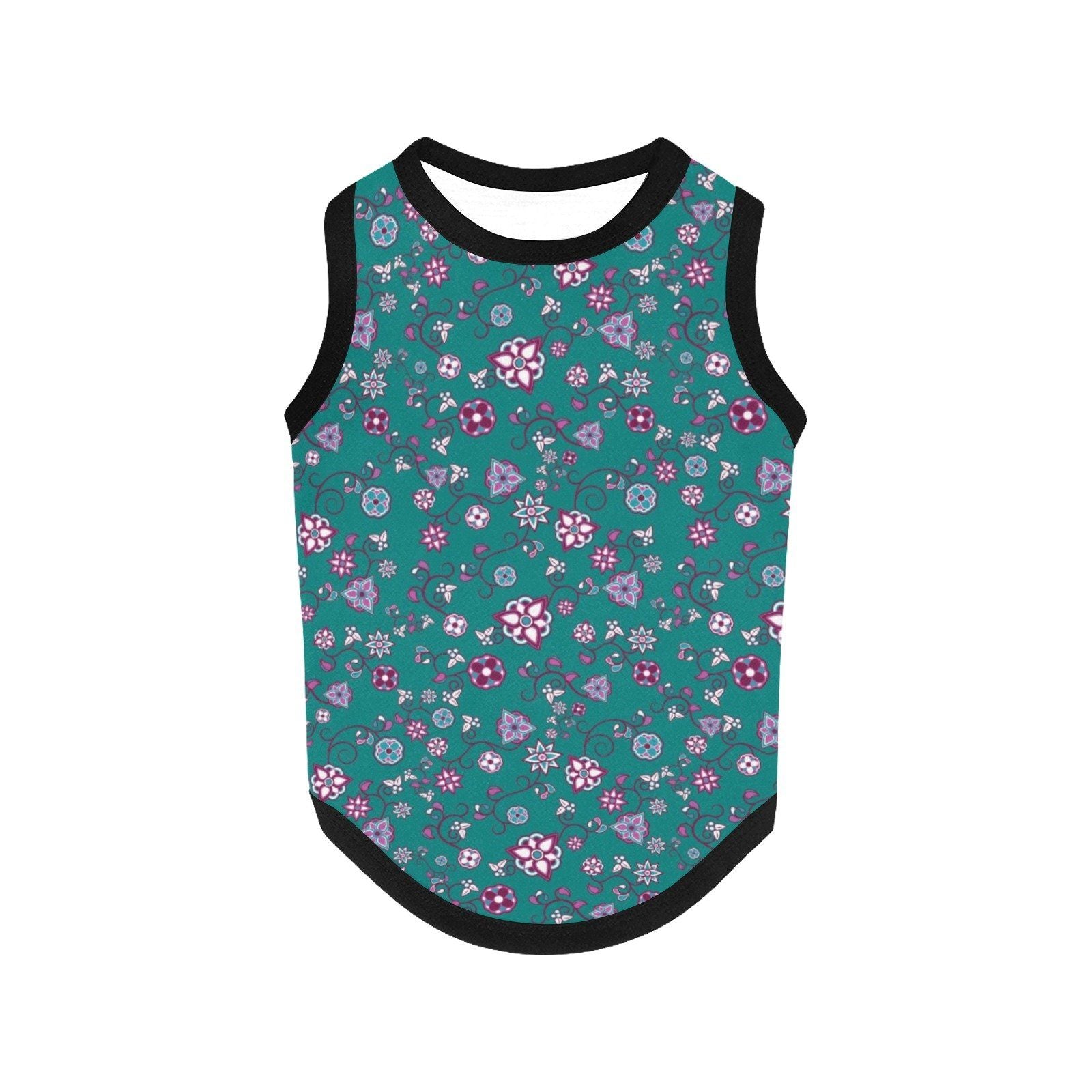 Burgundy Bloom All Over Print Pet Tank Top Pet Tank Top e-joyer 