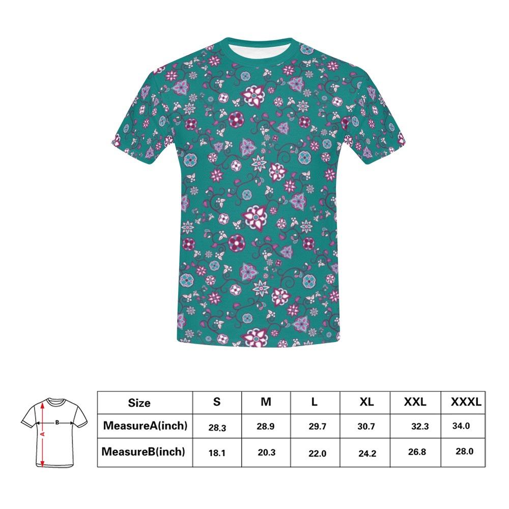 Burgundy Bloom All Over Print T-Shirt for Men (USA Size) (Model T40) All Over Print T-Shirt for Men (T40) e-joyer 