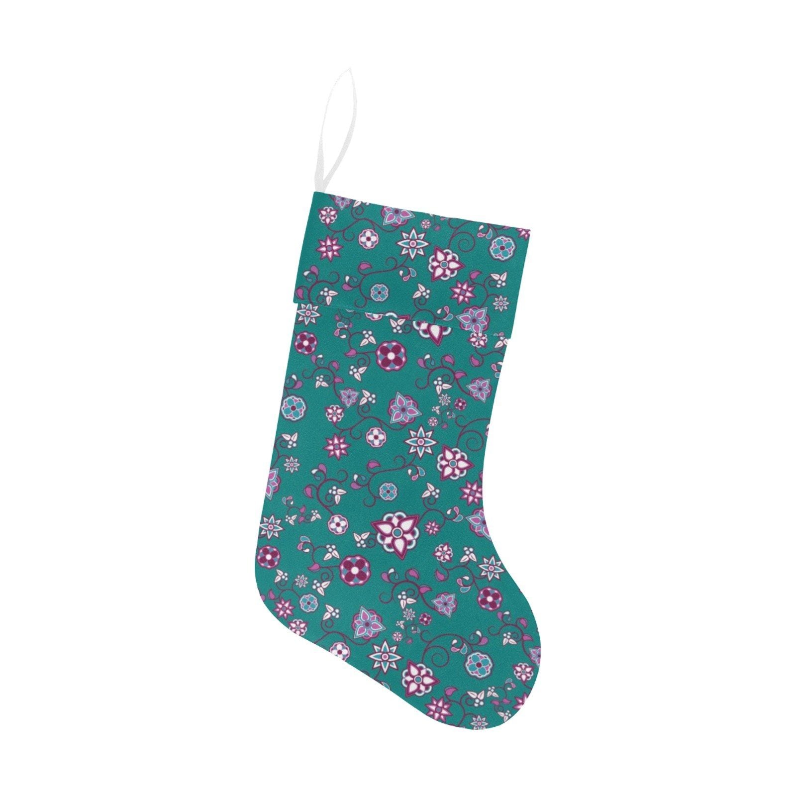 Burgundy Bloom Christmas Stocking holiday stocking e-joyer 