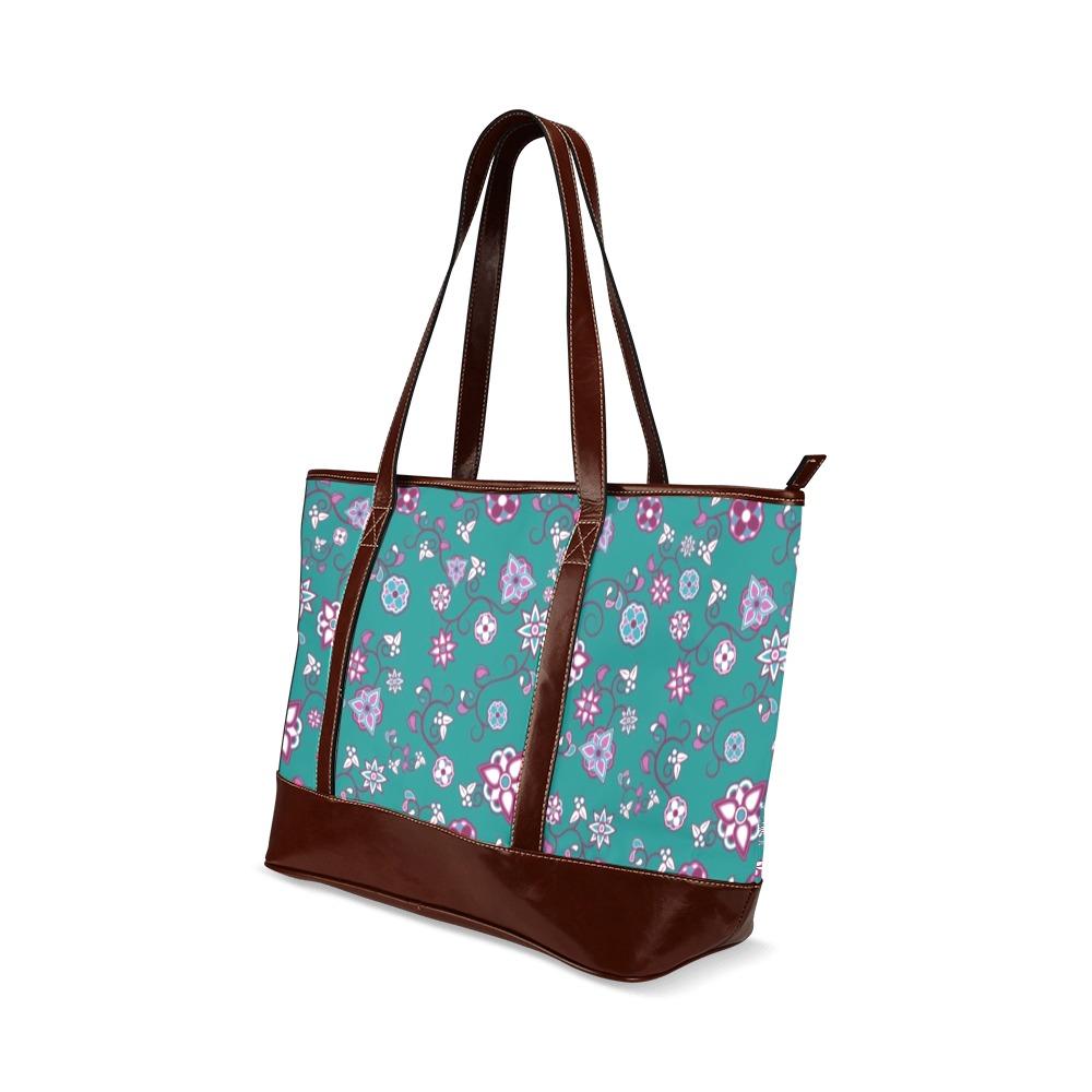 Burgundy Bloom Tote Handbag (Model 1642) Tote Handbags (1642) e-joyer 