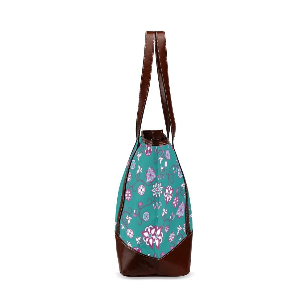 Burgundy Bloom Tote Handbag (Model 1642) Tote Handbags (1642) e-joyer 