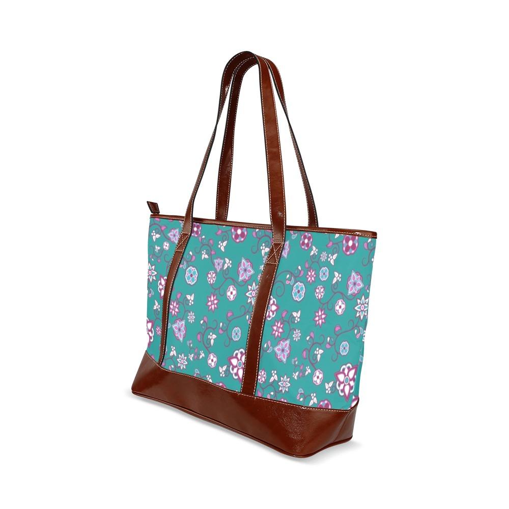 Burgundy Bloom Tote Handbag (Model 1642) Tote Handbags (1642) e-joyer 