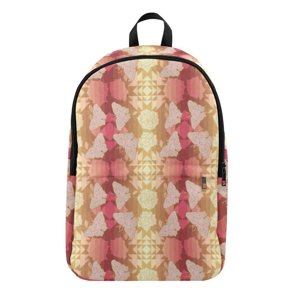 Butterfly and Roses on Geometric Fabric Backpack for Adult (Model 1659) Casual Backpack for Adult (1659) e-joyer 