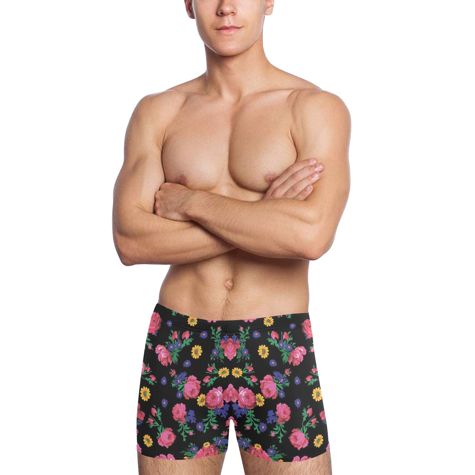 Kokum Ceremony Black Men's Swimming Trunks