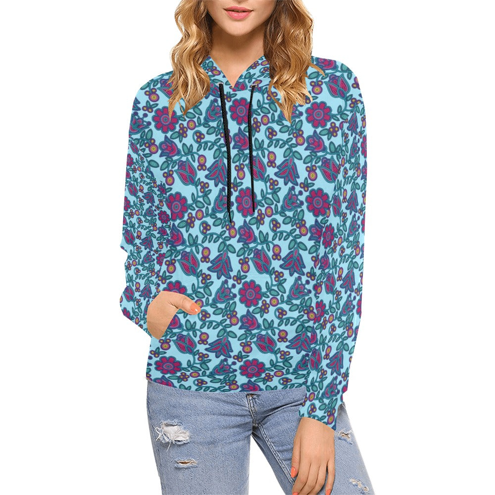 Beaded Nouveau Marine Hoodie for Women (USA Size) (Model H13)