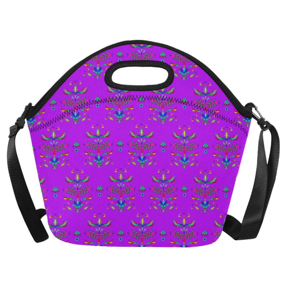 Dakota Damask Purple Neoprene Lunch Bag/Large