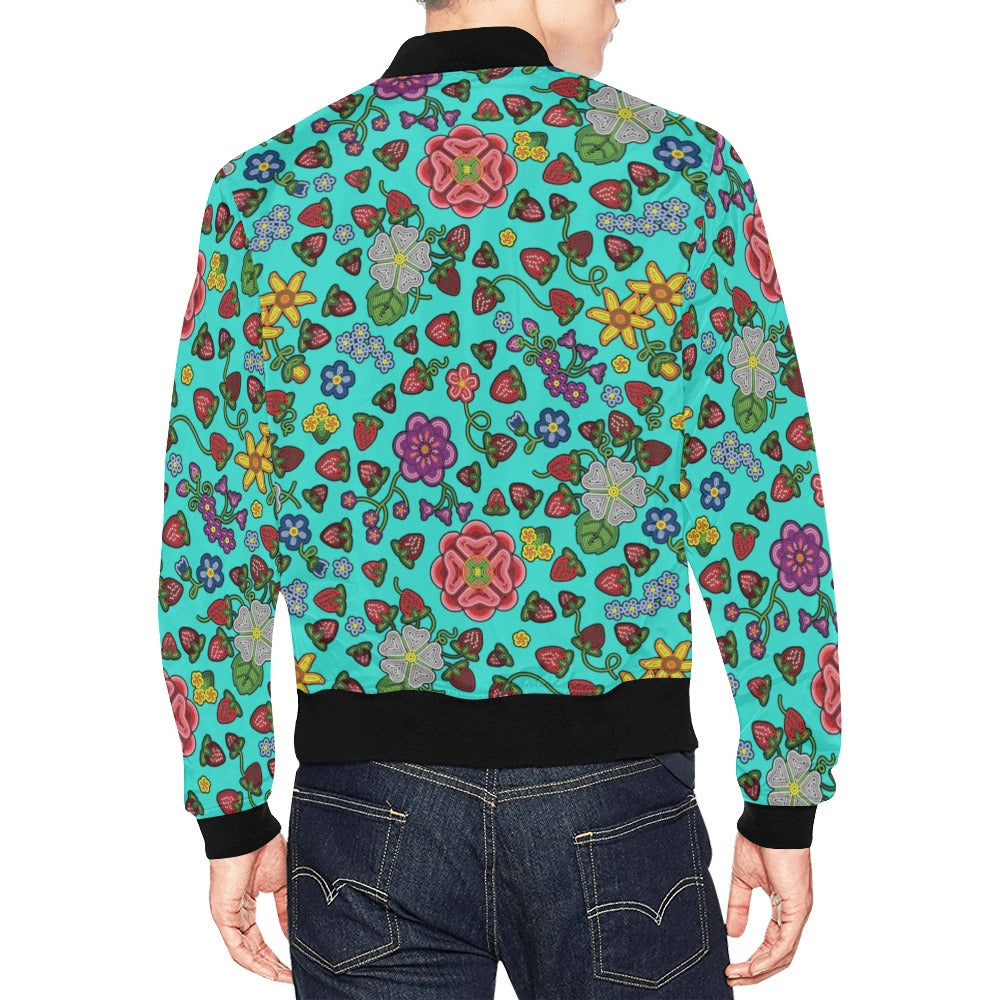 Berry Pop Turquoise All Over Print Bomber Jacket for Men