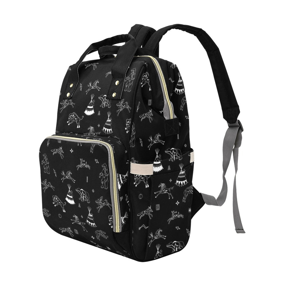 Ledger Dabbles Black Multi-Function Diaper Backpack/Diaper Bag