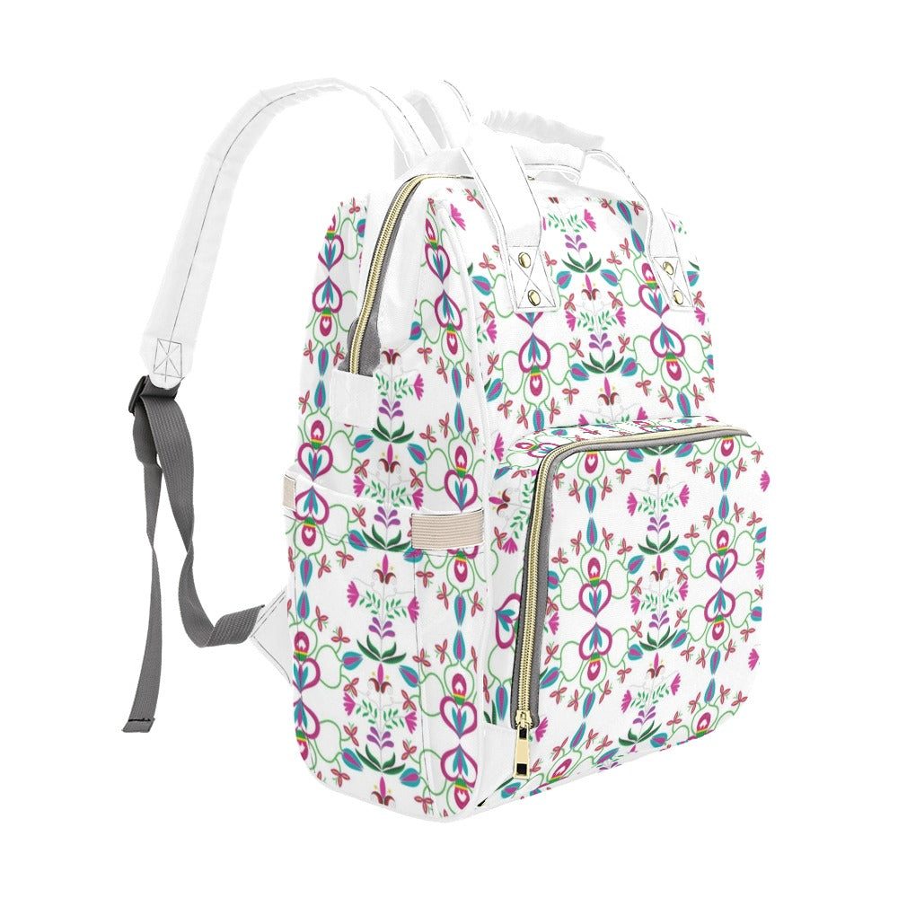 Quilled Divine White Multi-Function Diaper Backpack/Diaper Bag