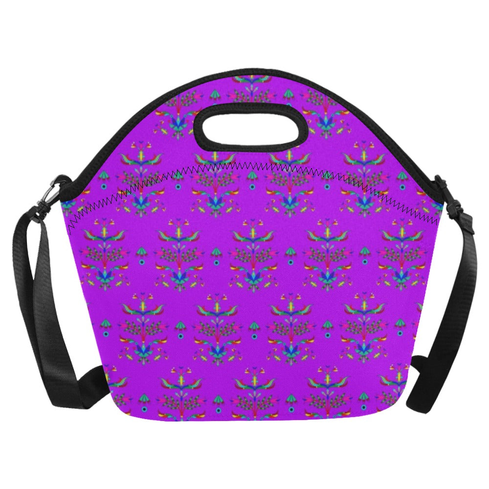 Dakota Damask Purple Neoprene Lunch Bag/Large
