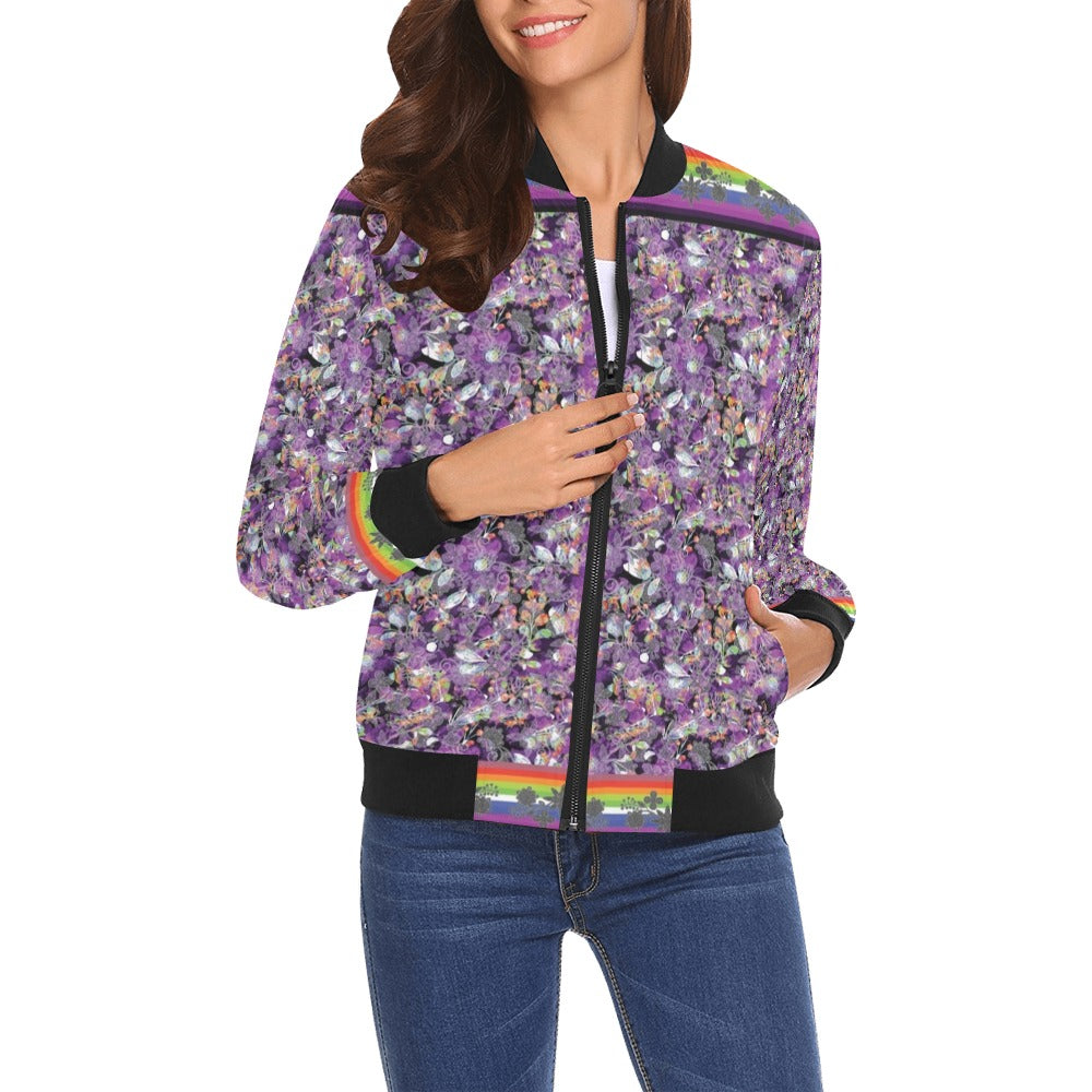 Culture in Nature Purple Bomber Jacket for Women