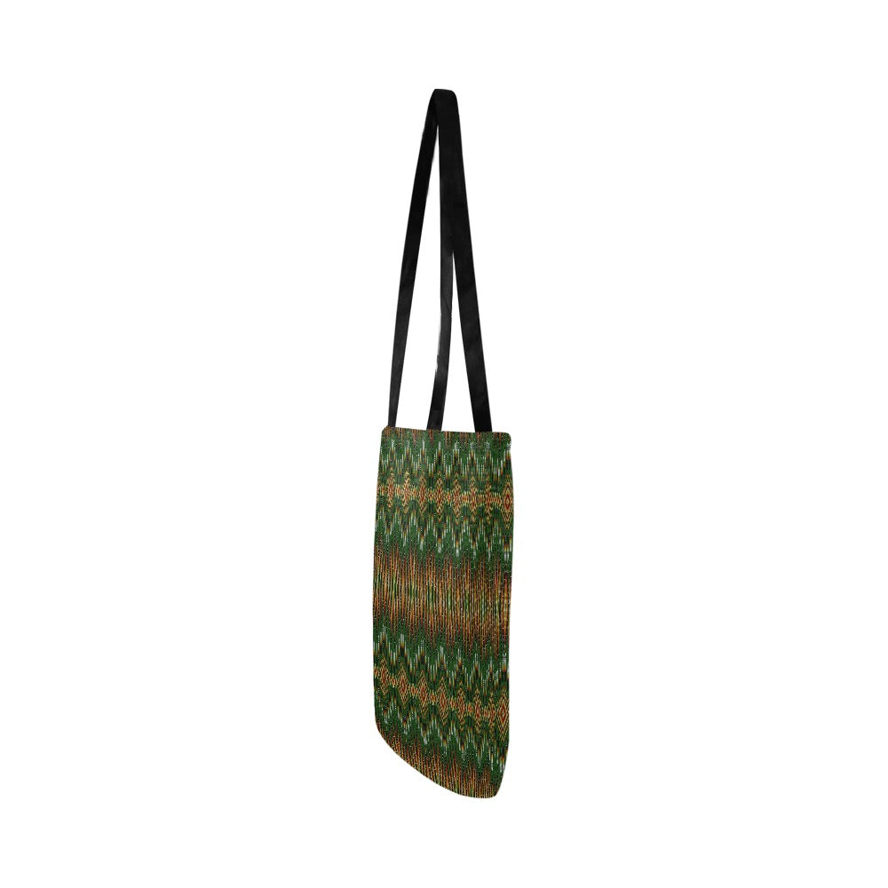 Fire Feather Green Reusable Shopping Bag (Two sides)