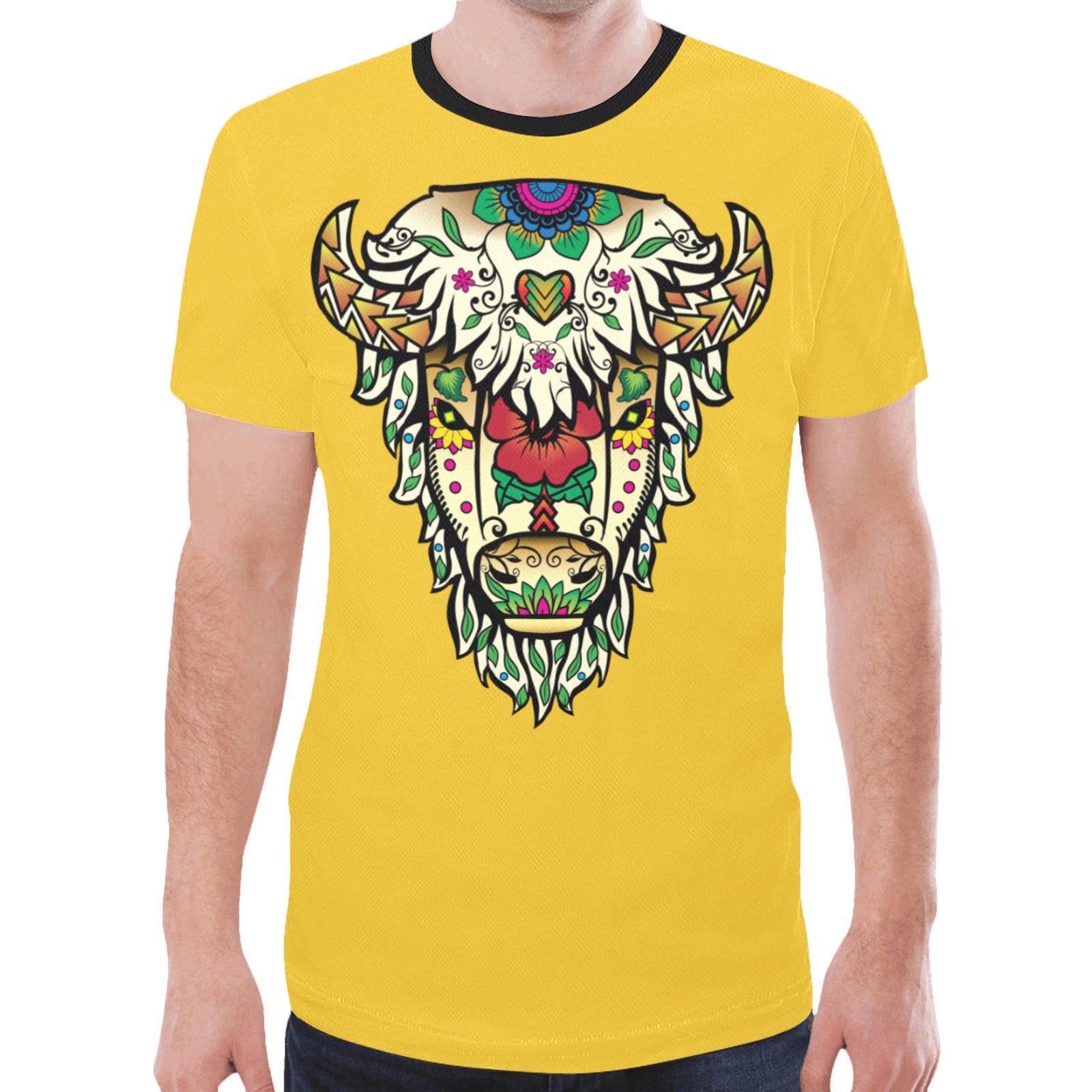 Buffalo Spirit Guide (Yellow) T-shirt for Men