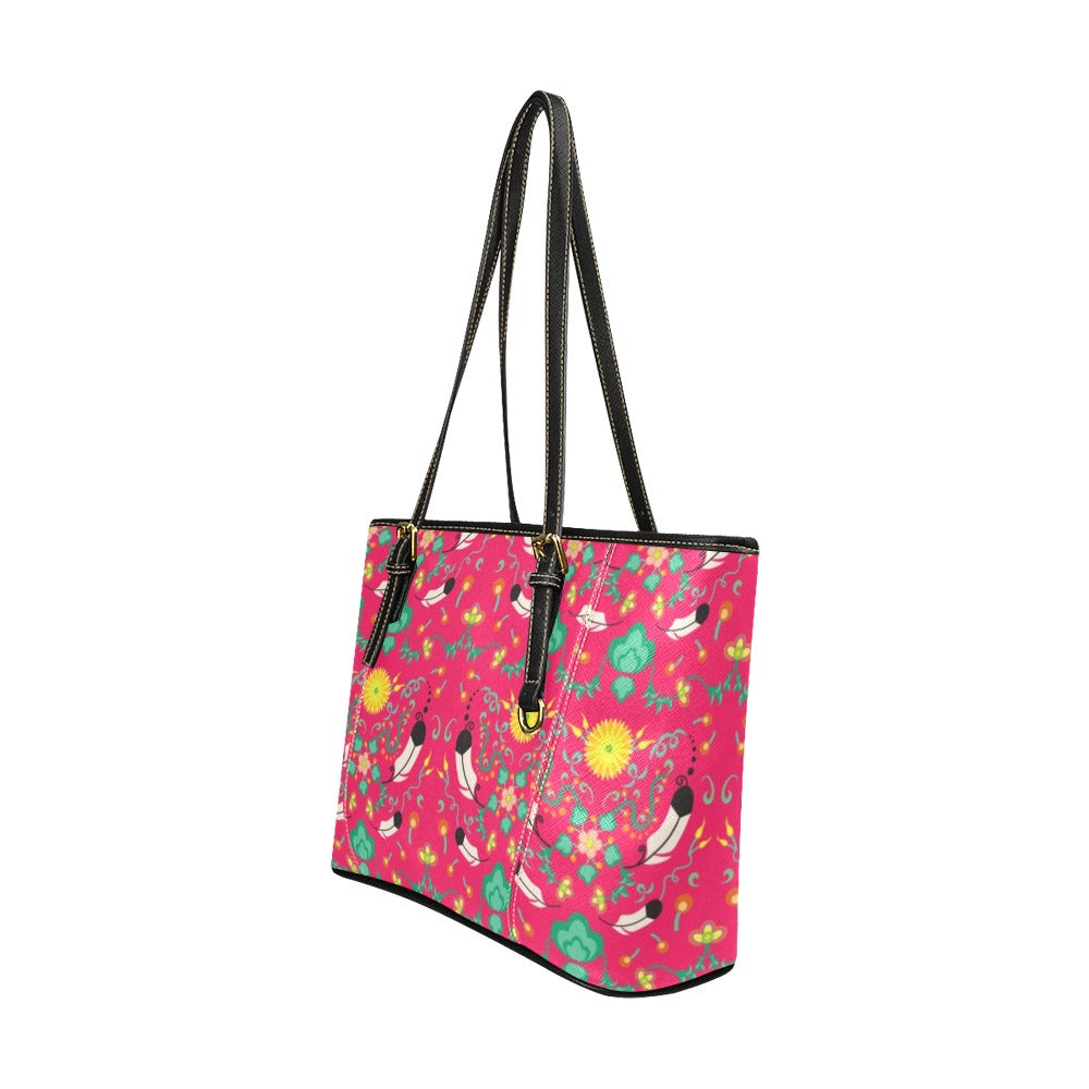 New Growth Pink Leather Tote Bag/Large