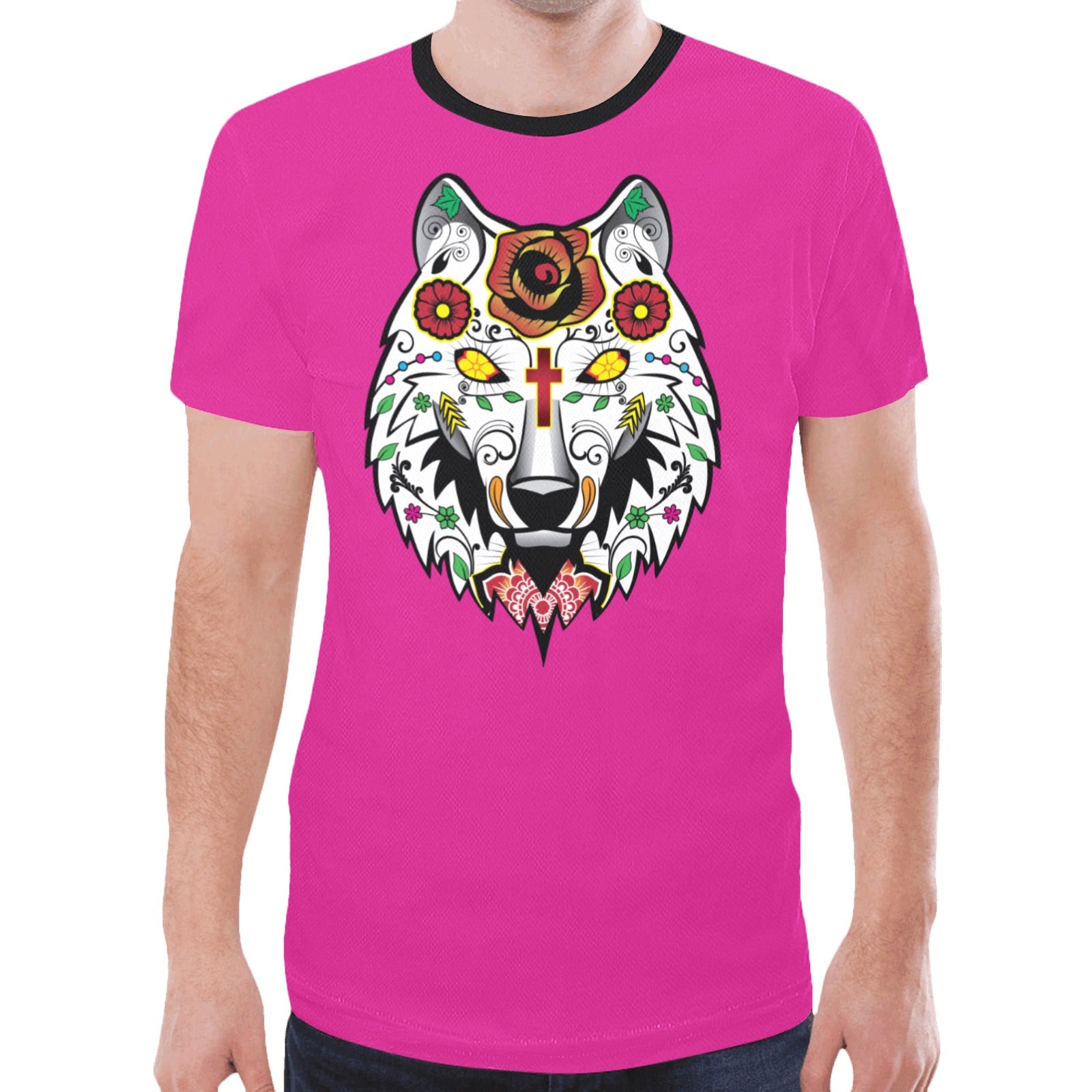 Wolf Spirit Guide (Pink) T-shirt for Men