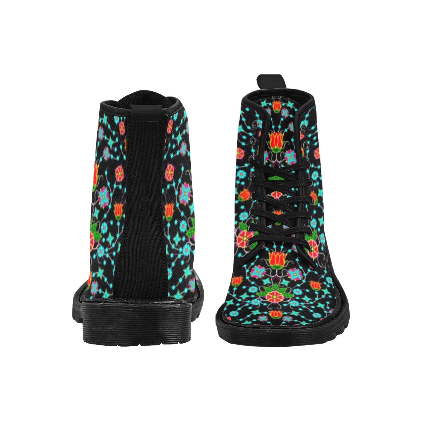 Floral Damask Upgrade Boots for Men (Black)