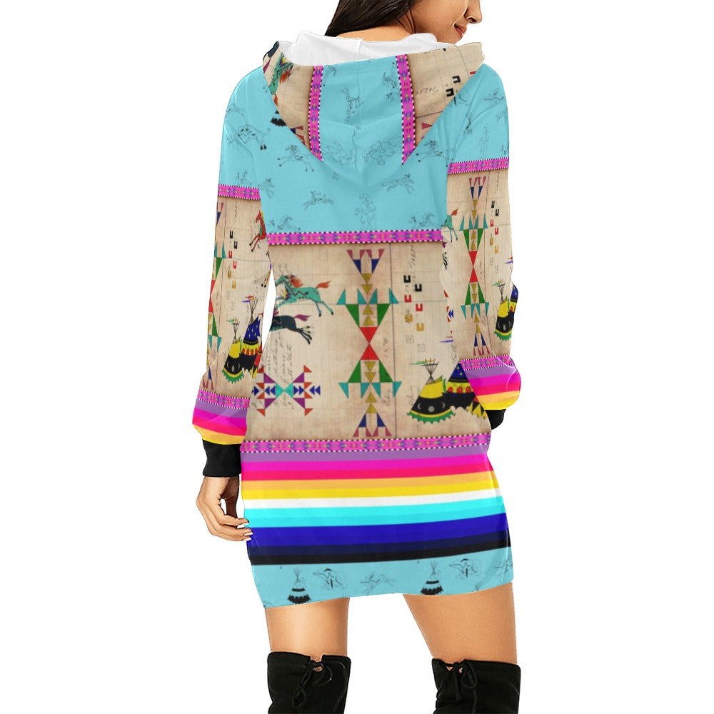 Horses Running Sky Hoodie Dress