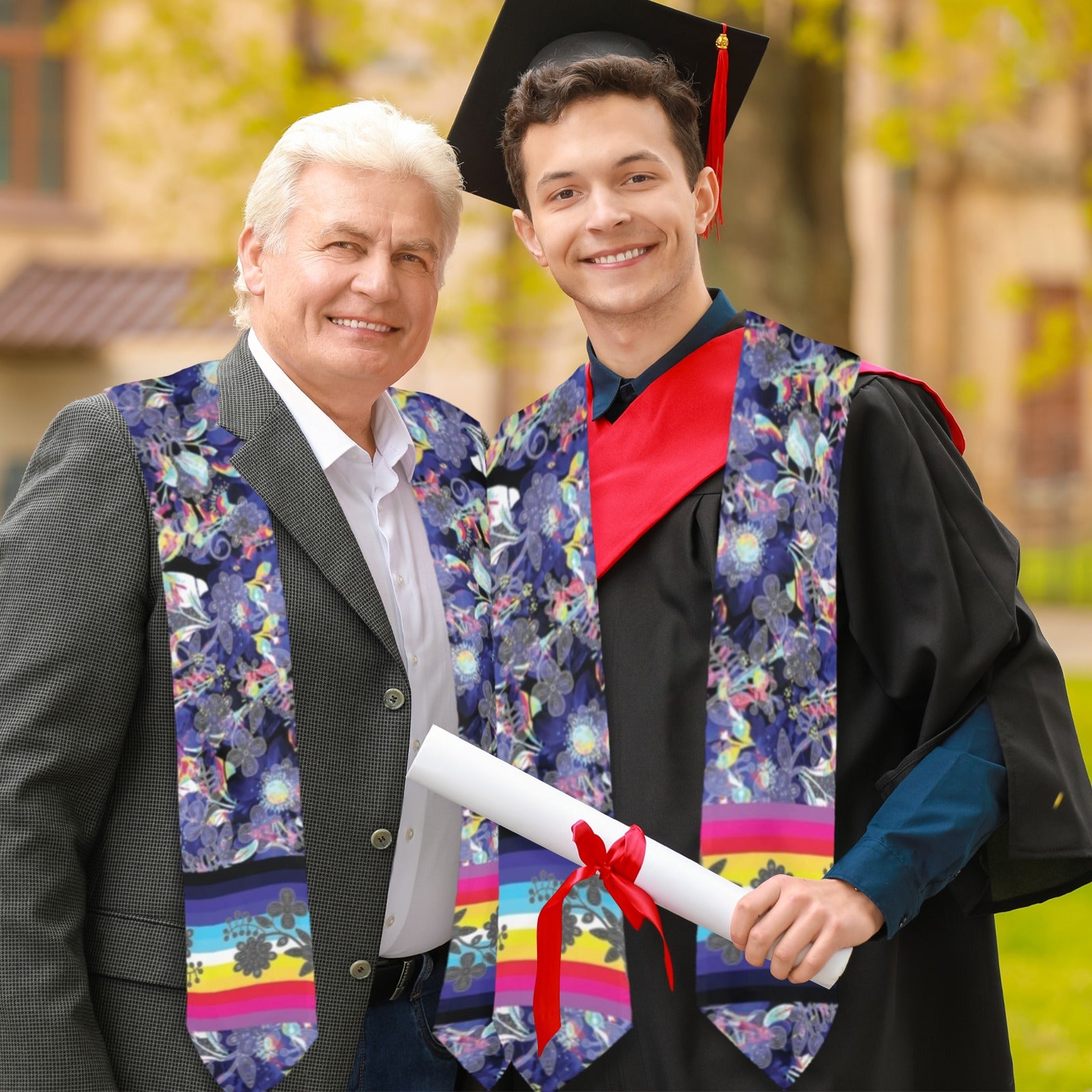 Culture in Nature Blue Graduation Stole