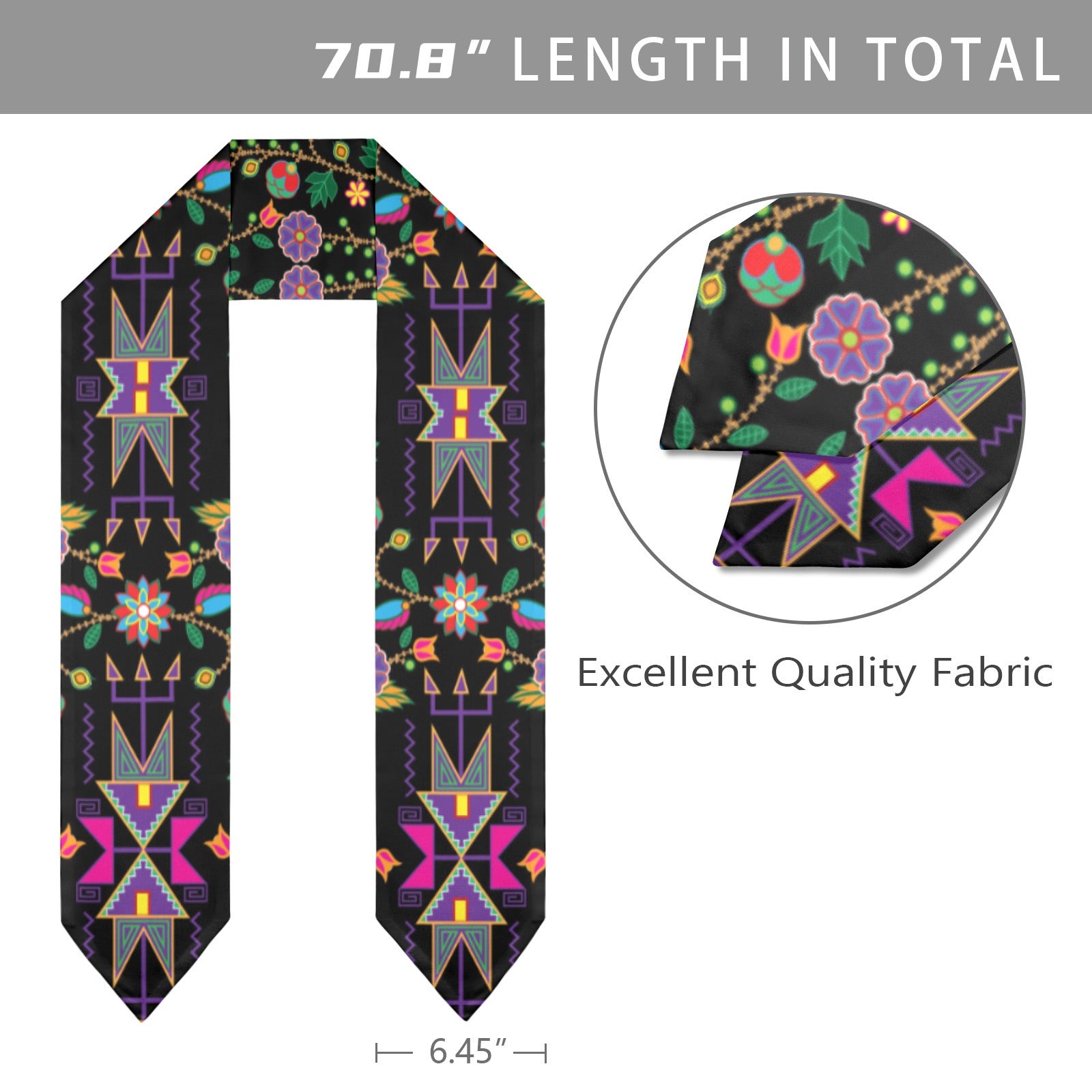 Floral and Geometric Dance 03 Graduation Stole