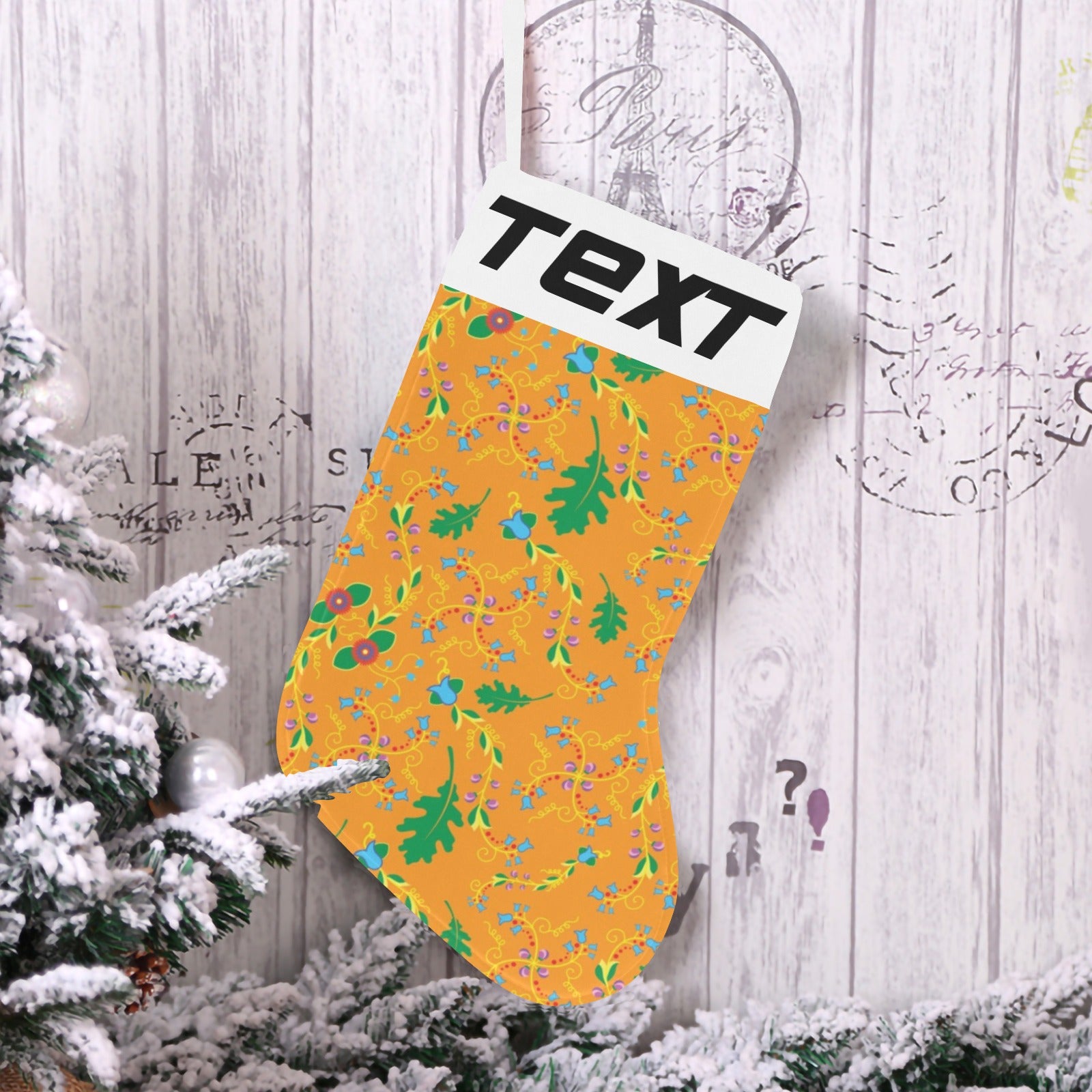 Vine Life Sunshine Christmas Stocking (Custom Text on The Top)