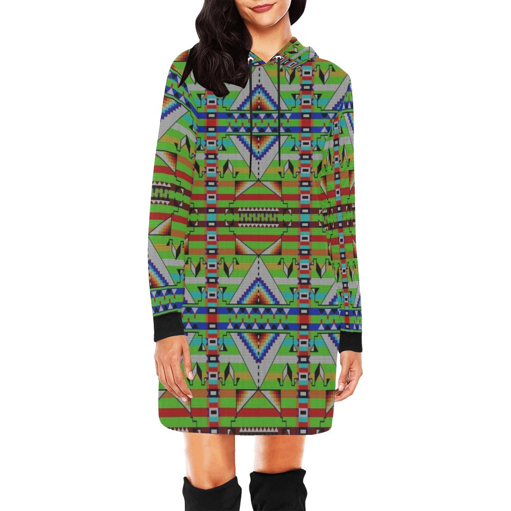 Medicine Blessing Lime Green Hoodie Dress