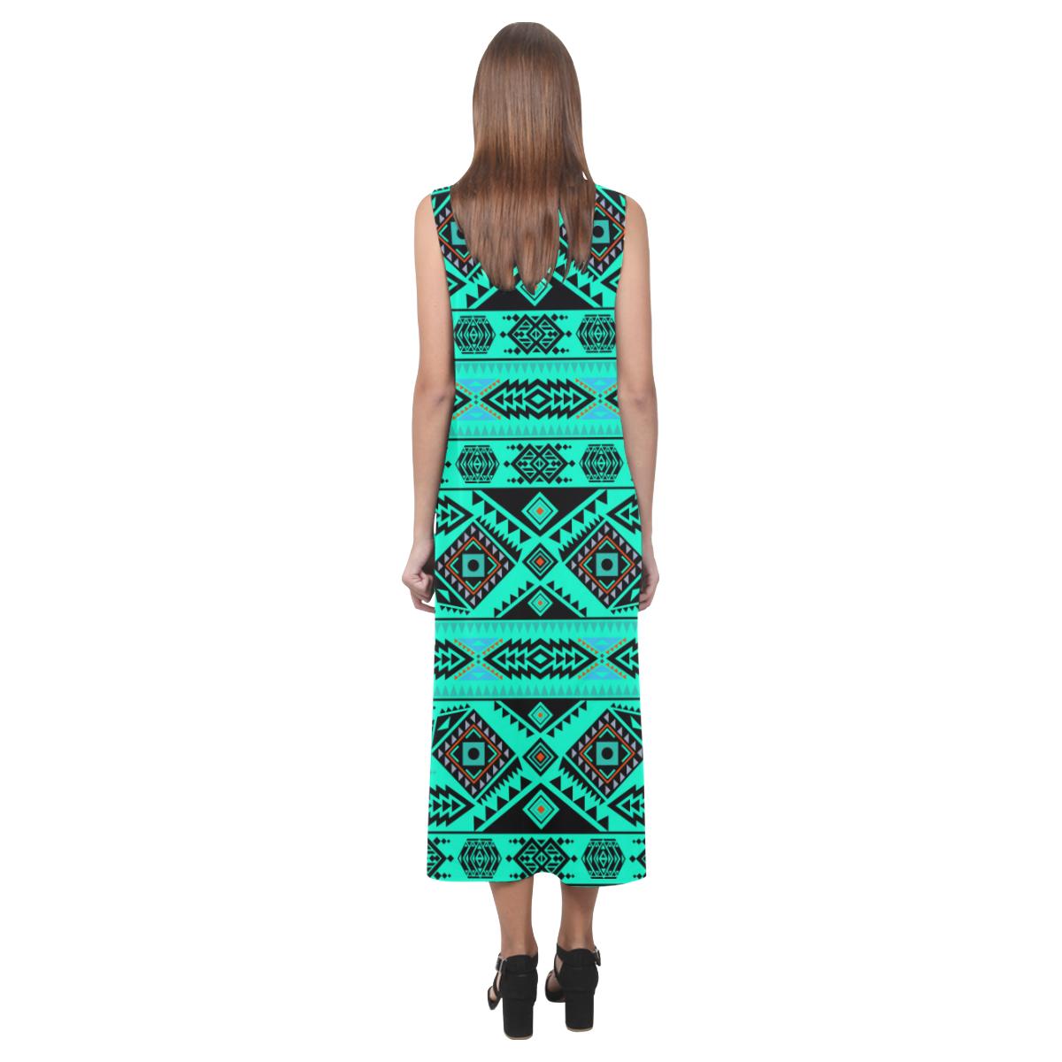 California Coast Big Seas Phaedra Sleeveless Open Fork Long Dress (Model D08) Phaedra Sleeveless Open Fork Long Dress (D08) e-joyer 