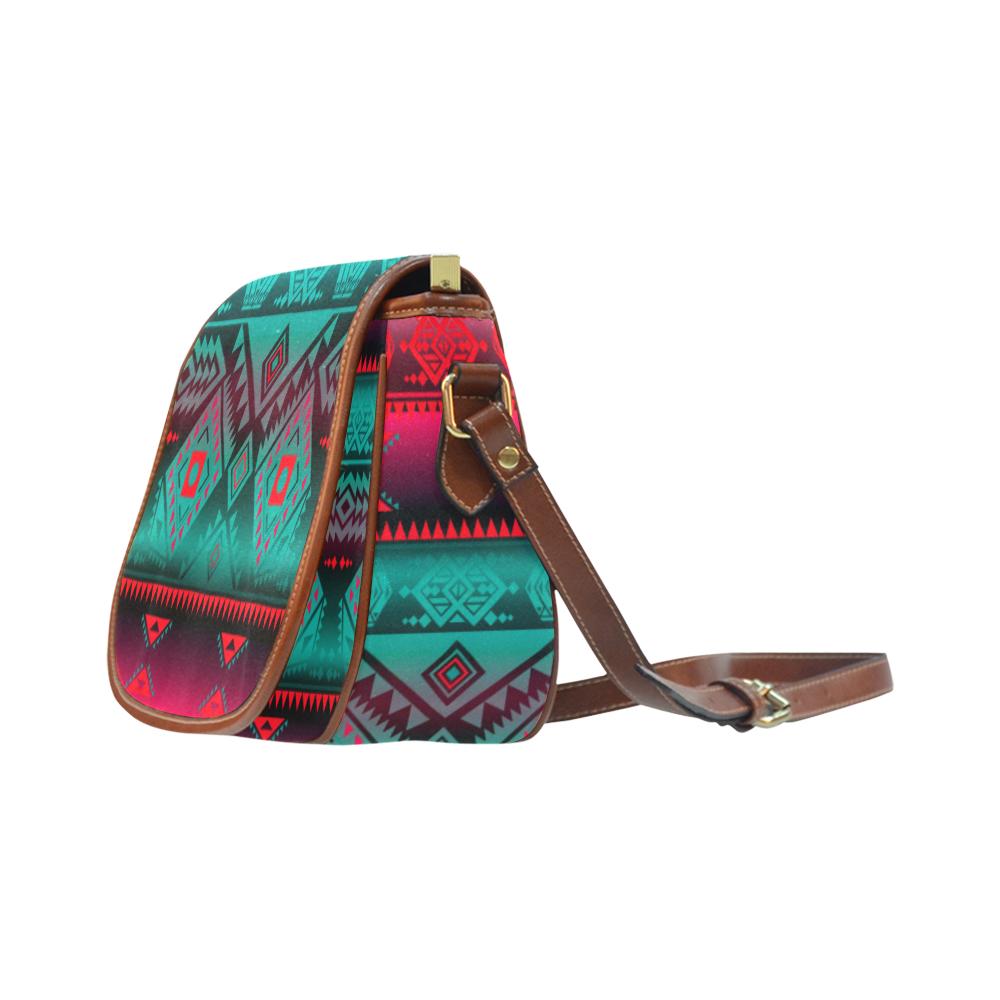 California Coast Summer Gather Saddle Bag/Small (Model 1649) Full Customization Saddle Bag/Small (Full Customization) e-joyer 