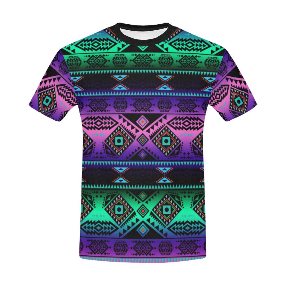 California Coast Sunrise All Over Print T-Shirt for Men/Large Size (USA Size) Model T40) All Over Print T-Shirt for Men/Large (T40) e-joyer 
