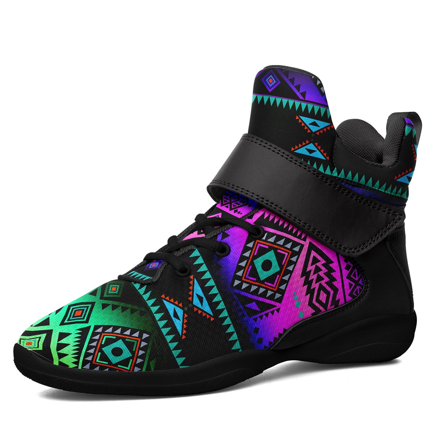 California Coast Sunrise Ipottaa Basketball / Sport High Top Shoes 49 Dzine US Women 4.5 / US Youth 3.5 / EUR 35 Black Sole with Black Strap 