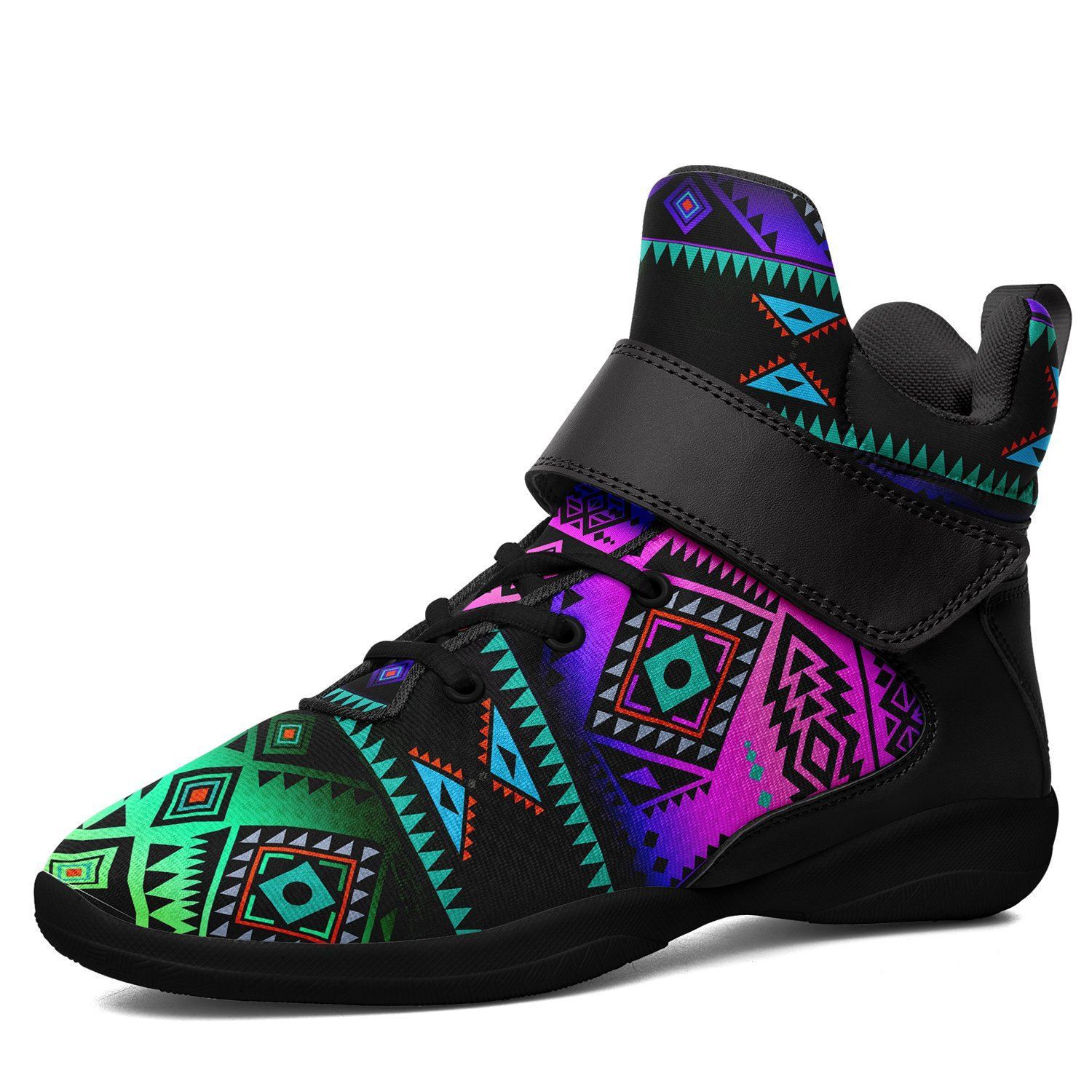 California Coast Sunrise Kid's Ipottaa Basketball / Sport High Top Shoes 49 Dzine US Women 4.5 / US Youth 3.5 / EUR 35 Black Sole with Black Strap 