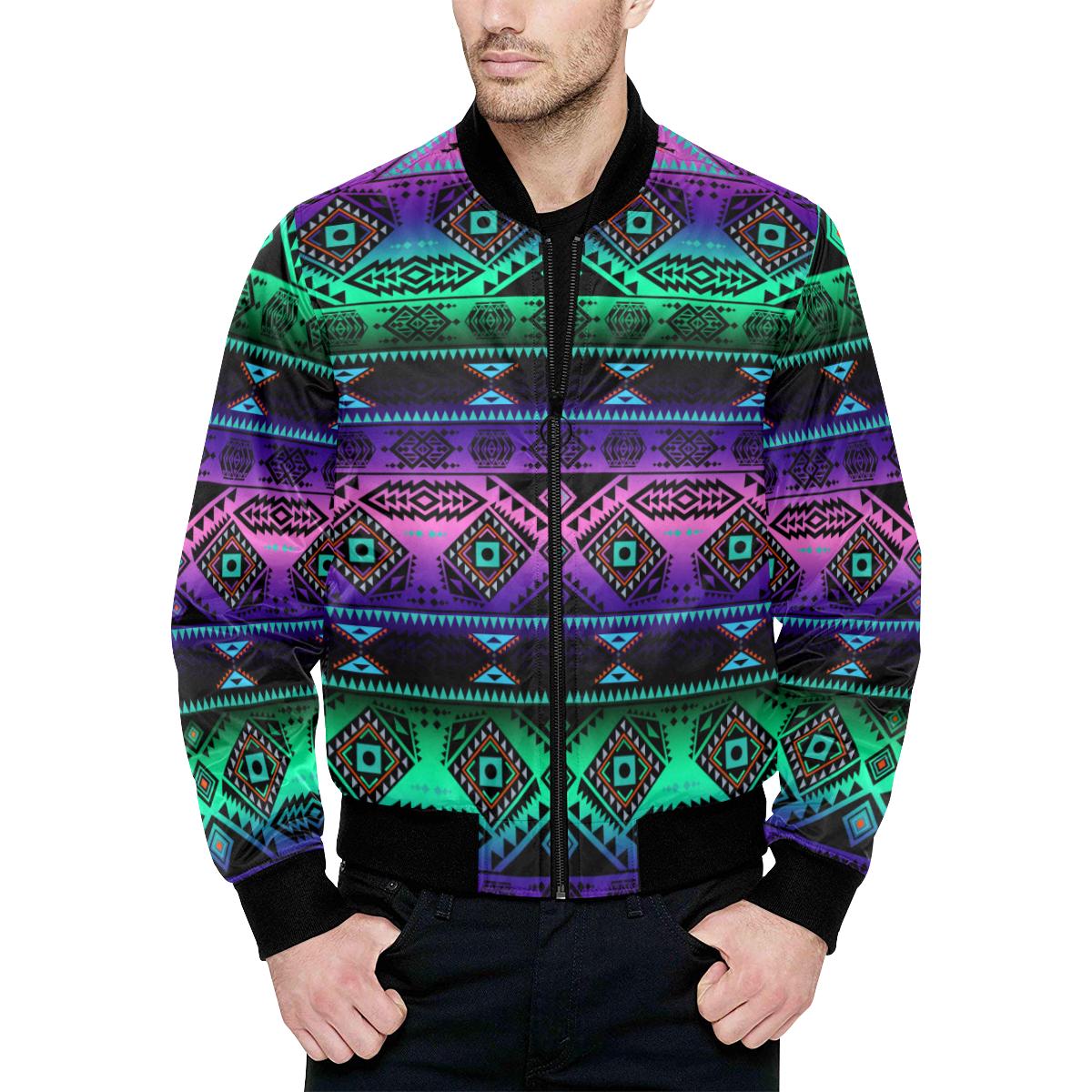 California Coast Sunrise Unisex Heavy Bomber Jacket with Quilted Lining All Over Print Quilted Jacket for Men (H33) e-joyer 
