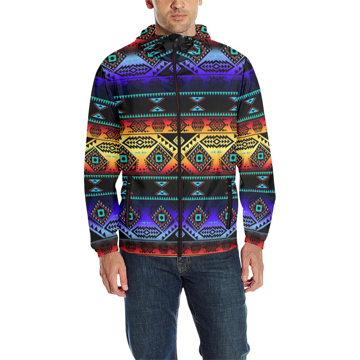 California Coast Sunset Unisex Quilted Coat All Over Print Quilted Windbreaker for Men (H35) e-joyer 