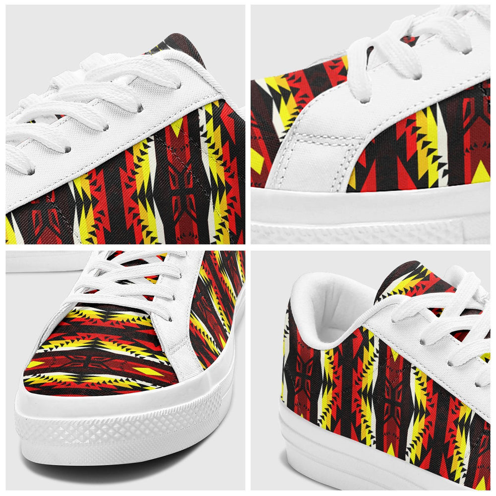 Visions of Lasting Peace Aapisi Low Top Canvas Shoes Black Sole
