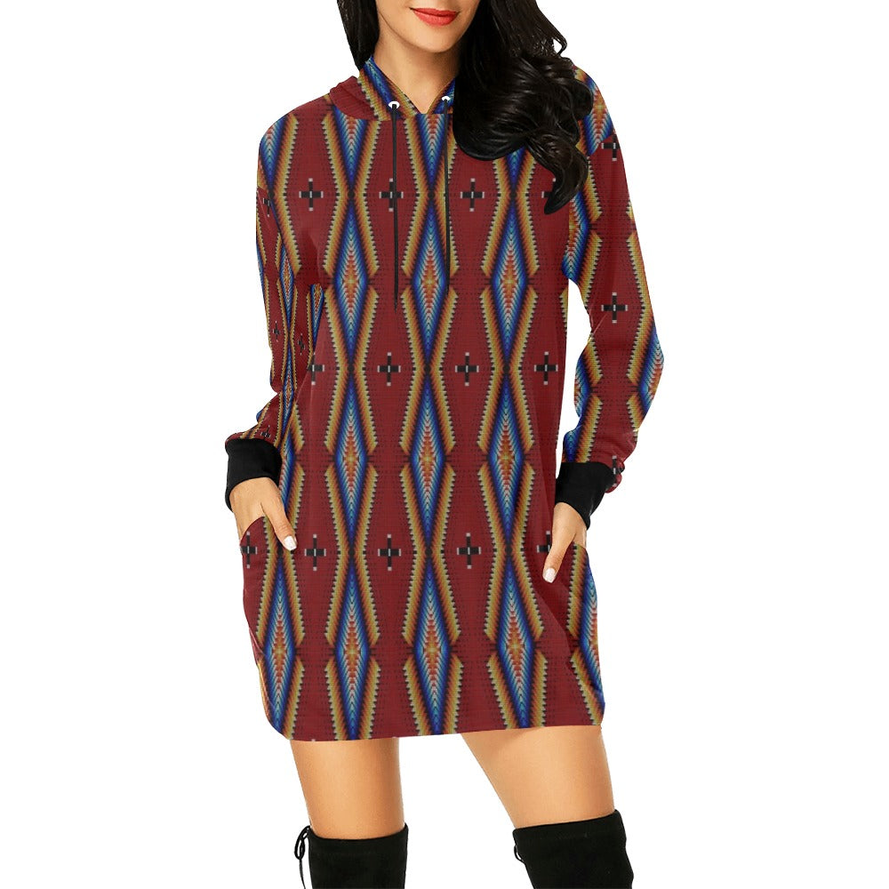 Diamond in the Bluff Red Hoodie Dress