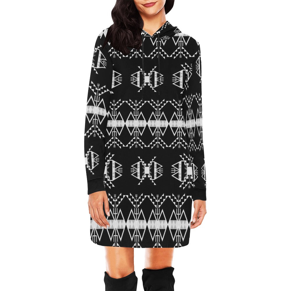 Sacred Trust Black Hoodie Dress