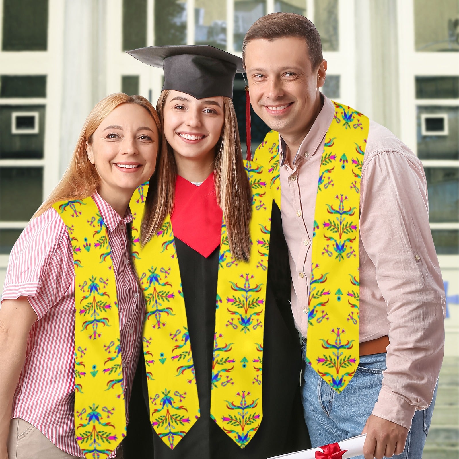 Dakota Damask Yellow Graduation Stole