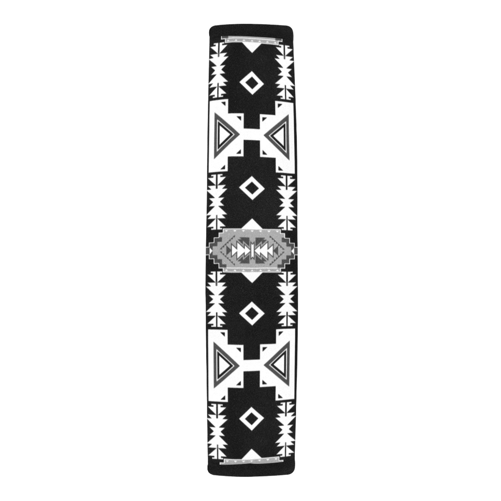 Chiefs Mountain Black and White Car Seat Belt Cover 7''x12.6'' (Pack of 2)