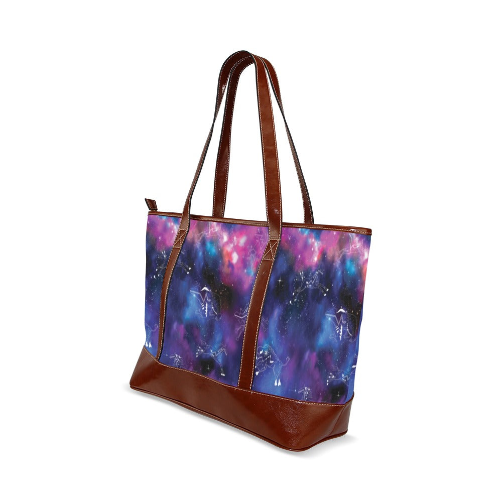 Animal Ancestors 1 Blue and Pink Tote Handbag