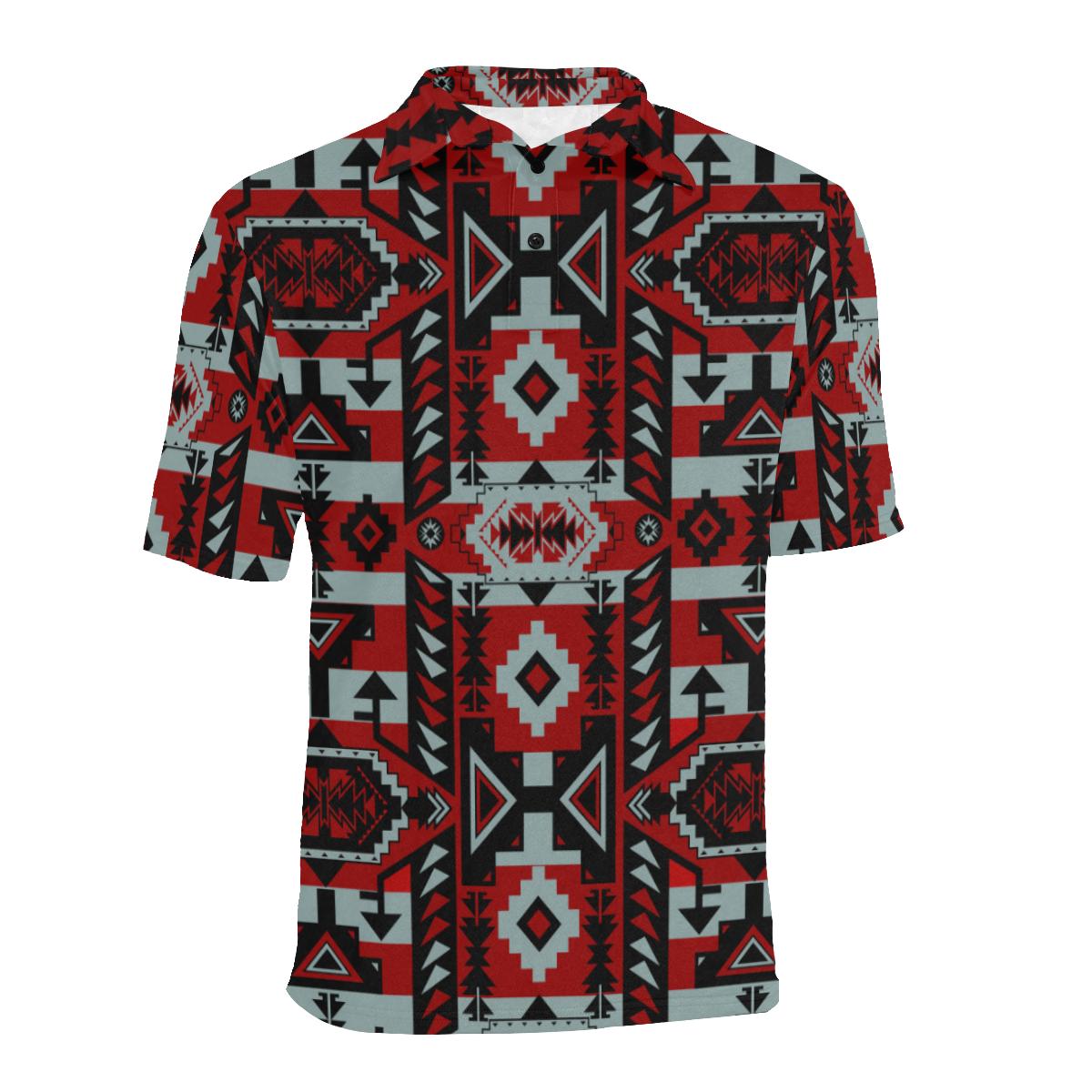 Chiefs Mountain Candy Sierra-Dark Men's All Over Print Polo Shirt (Model T55) Men's Polo Shirt (Model T55) e-joyer 