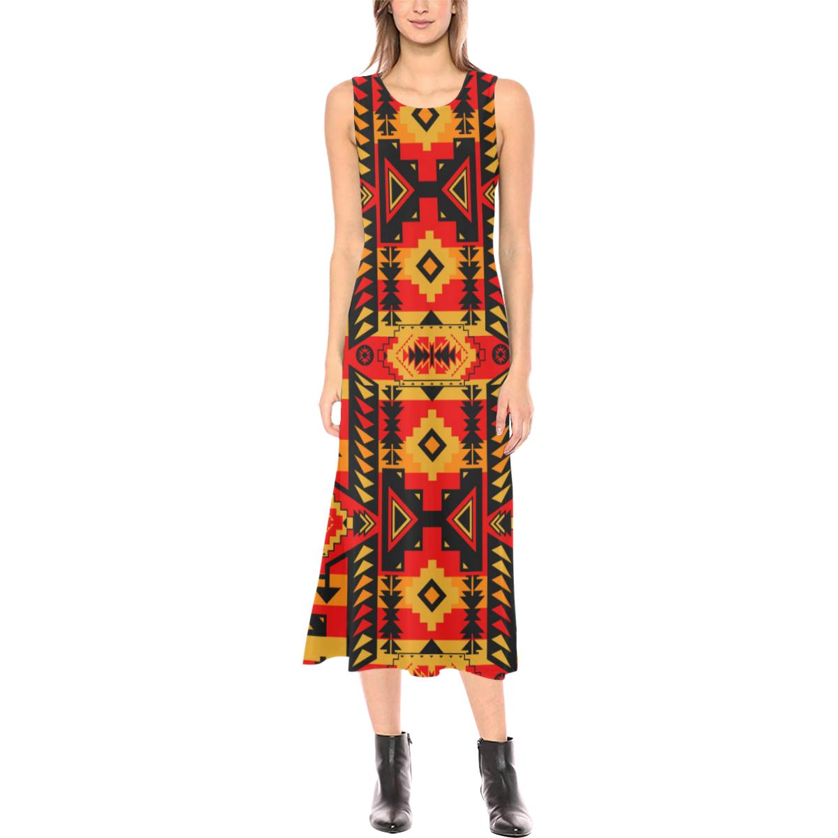 Chiefs Mountain Fire Phaedra Sleeveless Open Fork Long Dress (Model D08) Phaedra Sleeveless Open Fork Long Dress (D08) e-joyer 