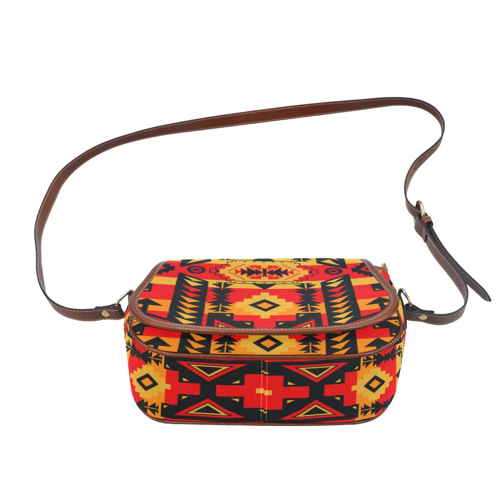 Chiefs Mountain Fire Saddle Bag/Small (Model 1649) Full Customization Saddle Bag/Small (Full Customization) e-joyer 