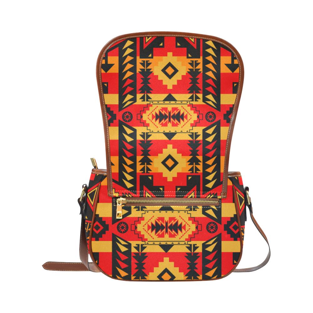 Chiefs Mountain Fire Saddle Bag/Small (Model 1649) Full Customization Saddle Bag/Small (Full Customization) e-joyer 