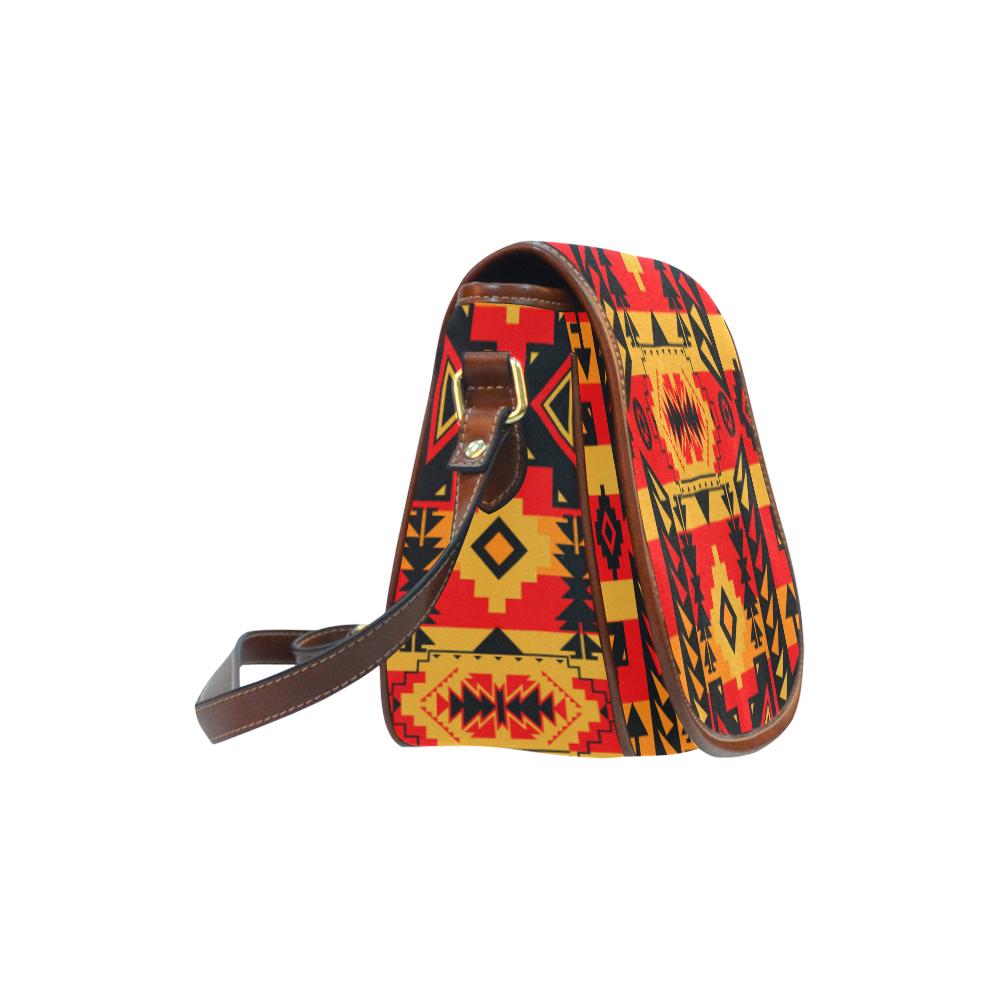 Chiefs Mountain Fire Saddle Bag/Small (Model 1649) Full Customization Saddle Bag/Small (Full Customization) e-joyer 