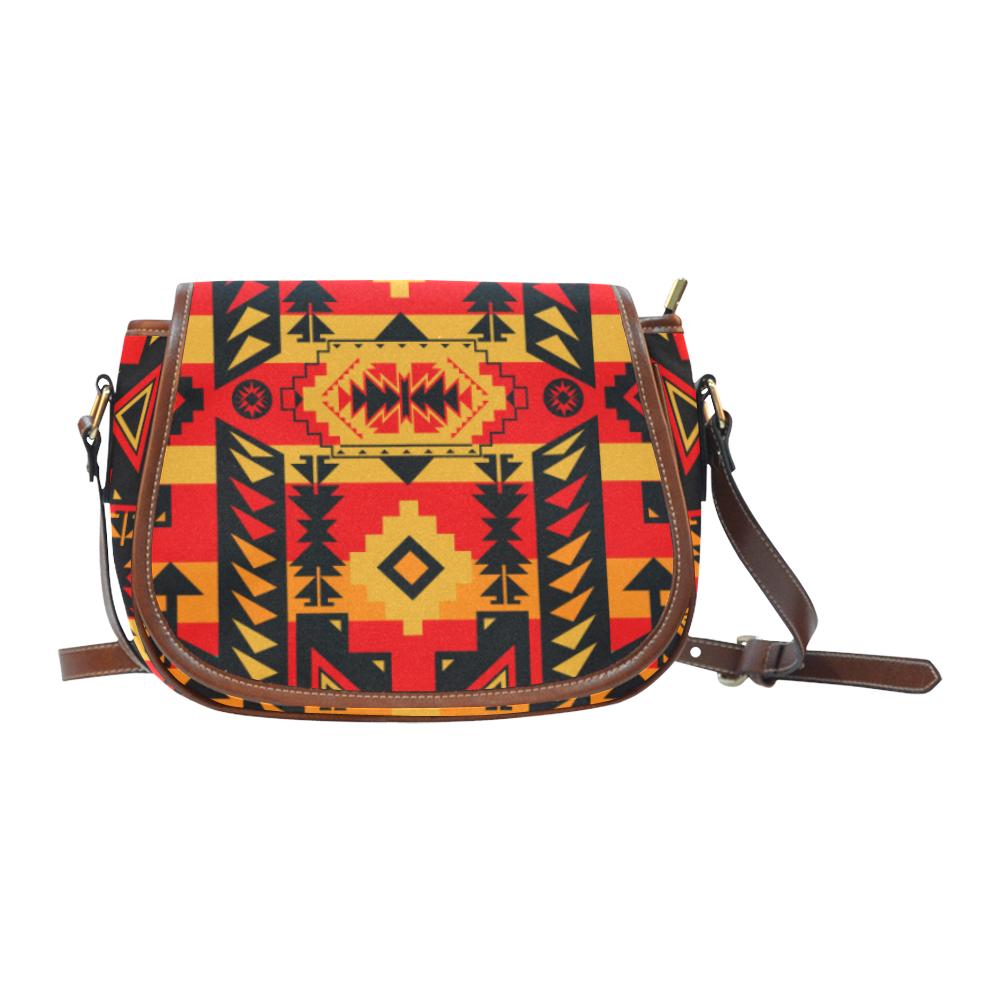 Chiefs Mountain Fire Saddle Bag/Small (Model 1649) Full Customization Saddle Bag/Small (Full Customization) e-joyer 