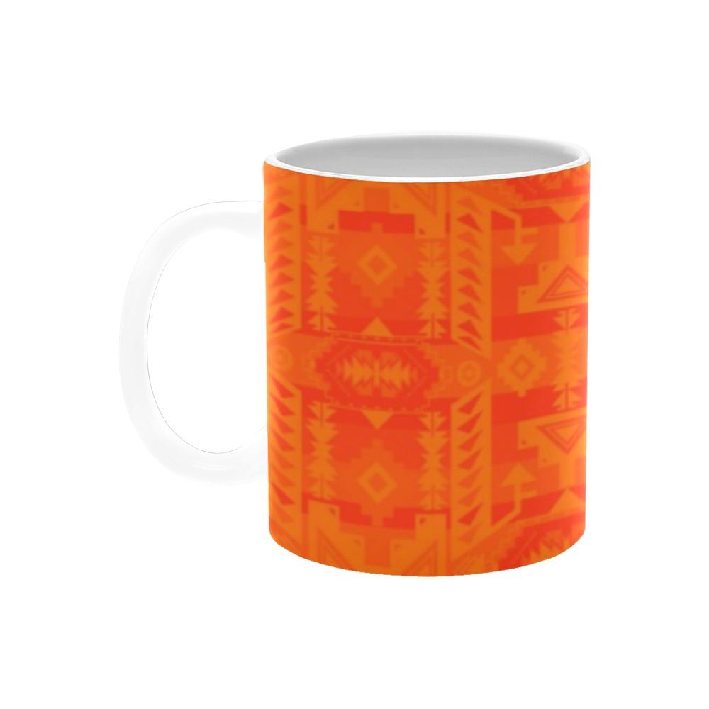 Chiefs Mountain Orange A feather for each White Mug(11OZ) White Mug e-joyer 