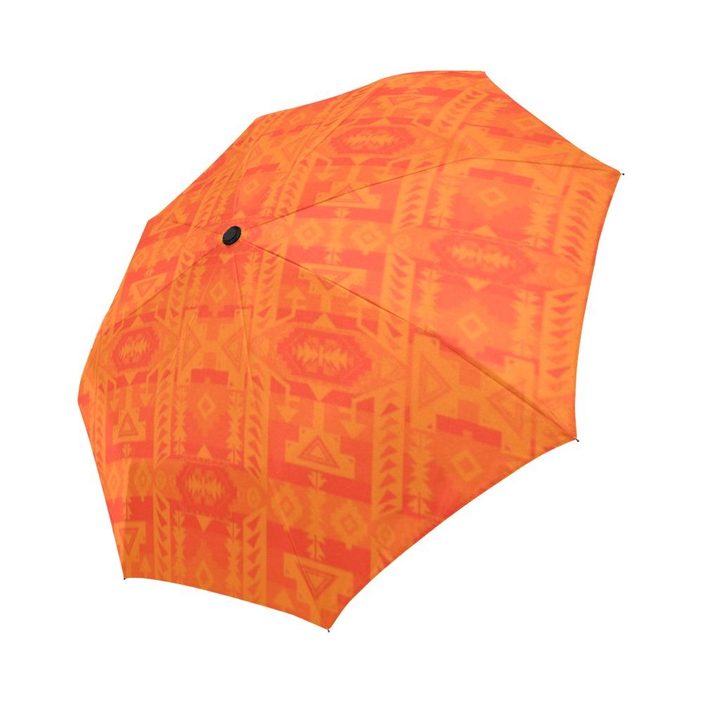 Chiefs Mountain Orange Auto-Foldable Umbrella (Model U04) Auto-Foldable Umbrella e-joyer 