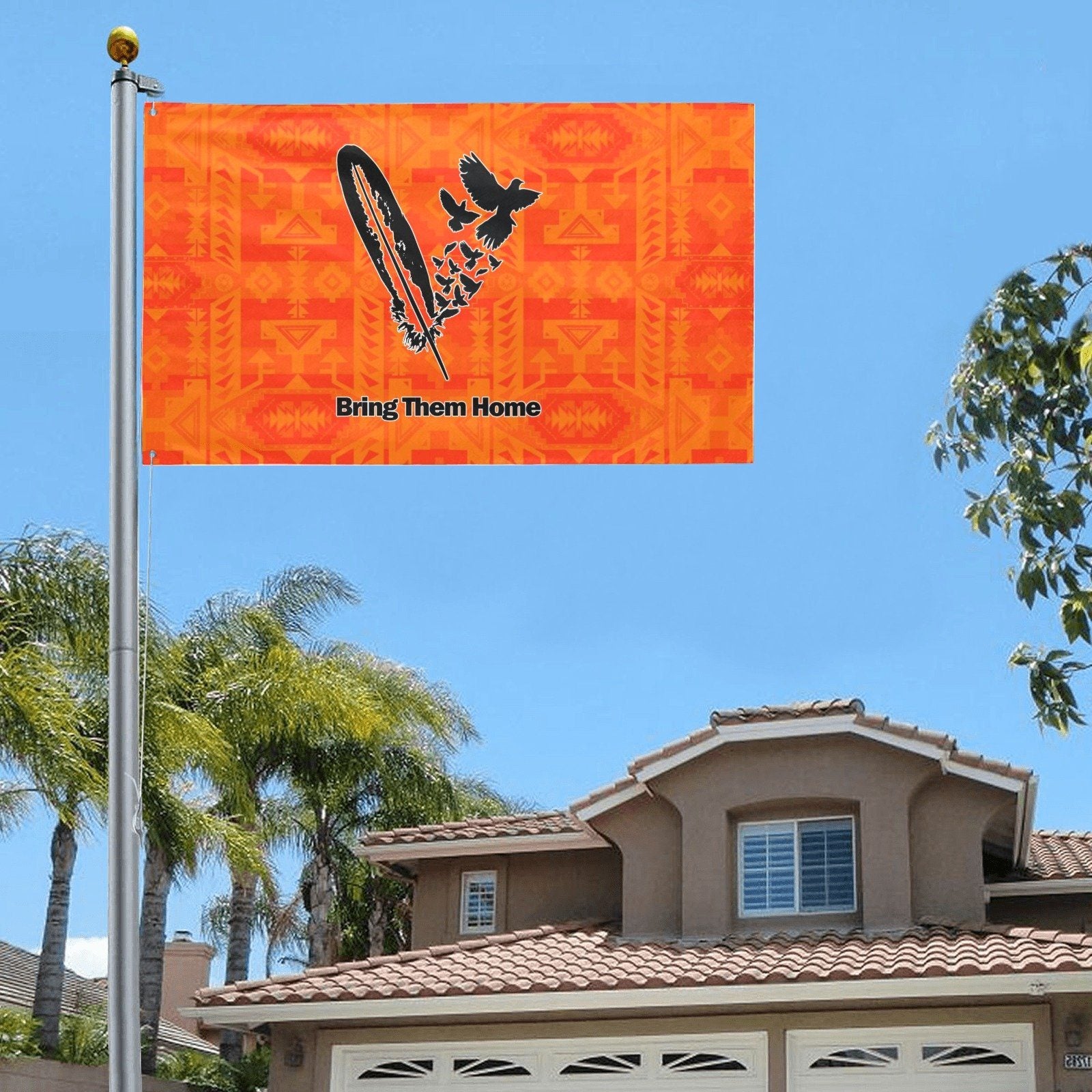 Chiefs Mountain Orange Bring Them Home Garden Flag 59"x35" Garden Flag 59"x35" e-joyer 